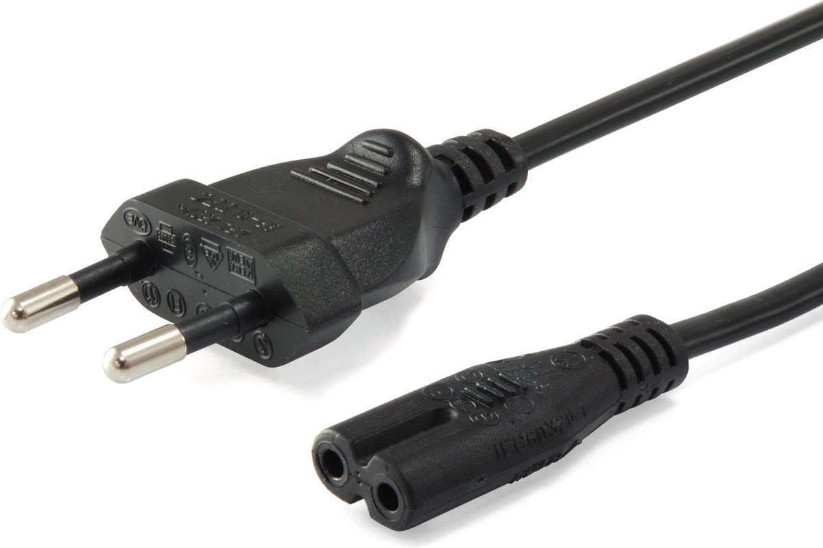 Equip 112161 Zwart 3 m Netstekker type C C7 stekker