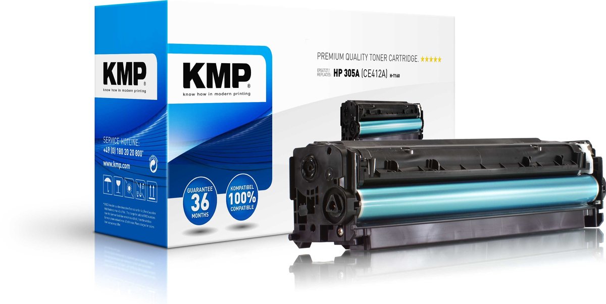 KMP H-T160 Tonercassette vervangt HP 305A, CE412A Geel 3400 bladzijden Compatibel Toner