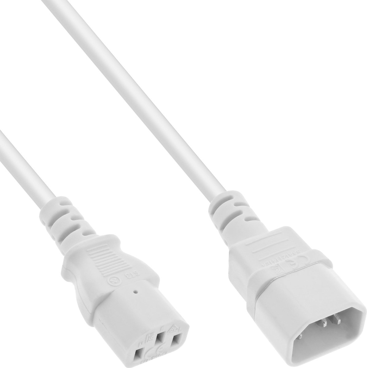 C13 - C14 stroomkabel voor UPS/PDU - 3x 0,75mm / wit - 0,30 meter
