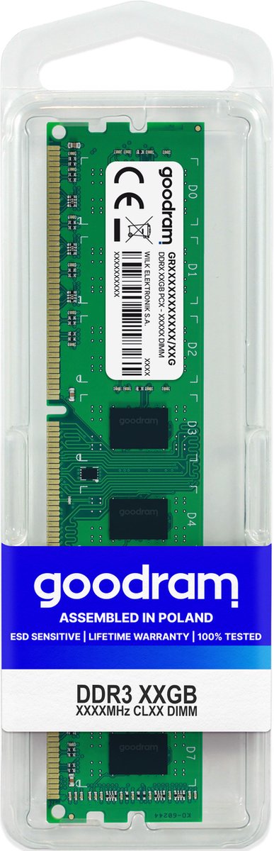 Goodram Gr1600D3V64L11S/4G Geheugenmodule 4 Gb 1 X 4 Gb Ddr3