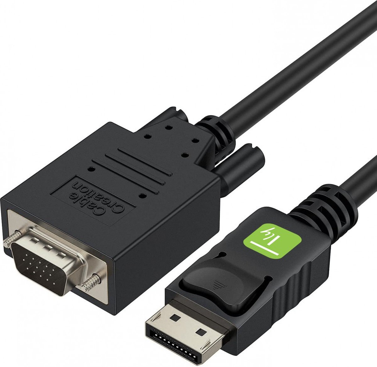 TECHly DisplayPort / VGA Aansluitkabel 1.80 m ICOC-DSP-V-018 Zwart [1x DisplayPort stekker - 1x VGA-stekker]