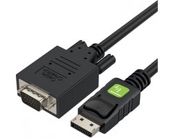 TECHly DisplayPort / VGA Aansluitkabel 1.80 m ICOC-DSP-V-018 Zwart (1x DisplayPort stekker - 1x VGA-stekker)