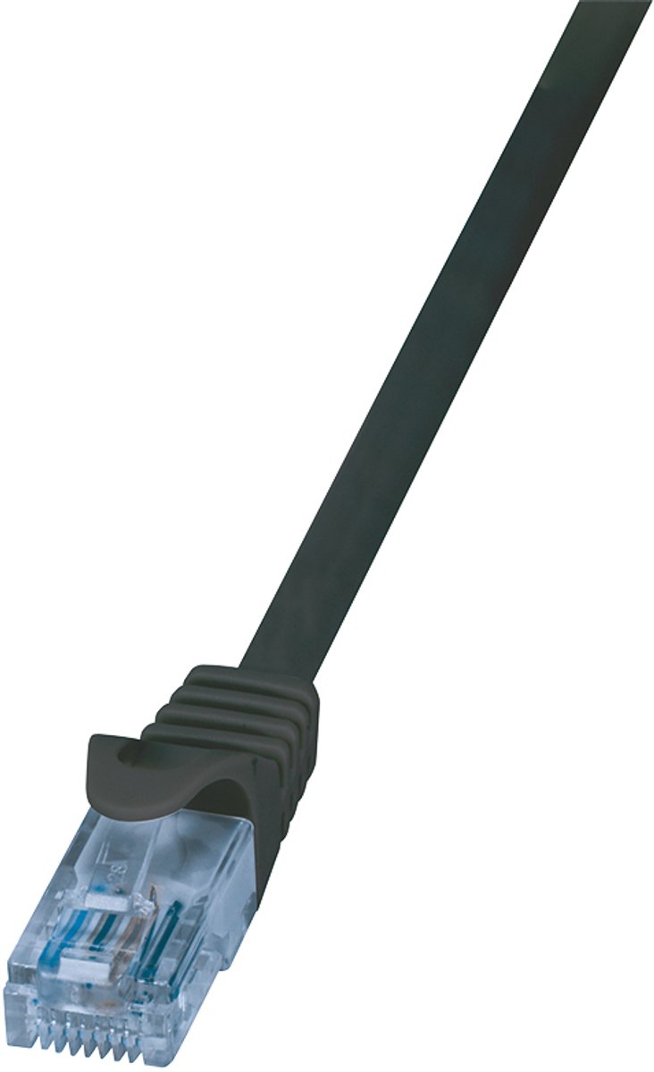 CAT6a U/UTP zwart 1M CCA - Netwerkkabel - Computerkabel - Kabel