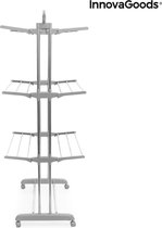 Wasrek Inklapbaar - Op Wieltjes - Droogrek Inklapbaar - Droogtoren - 17 Meter Hangruimte - 24 Stangen - 30KG - Grijs