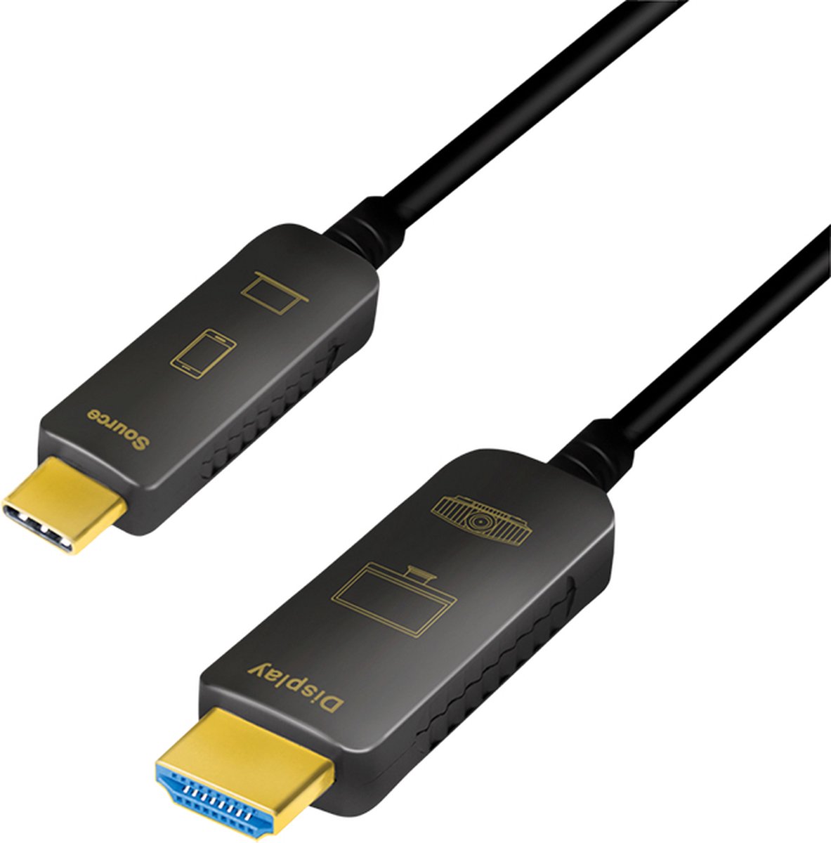 LogiLink CUF0102 video kabel adapter 20 m USB Type-C HDMI Type A (Standaard) Zwart