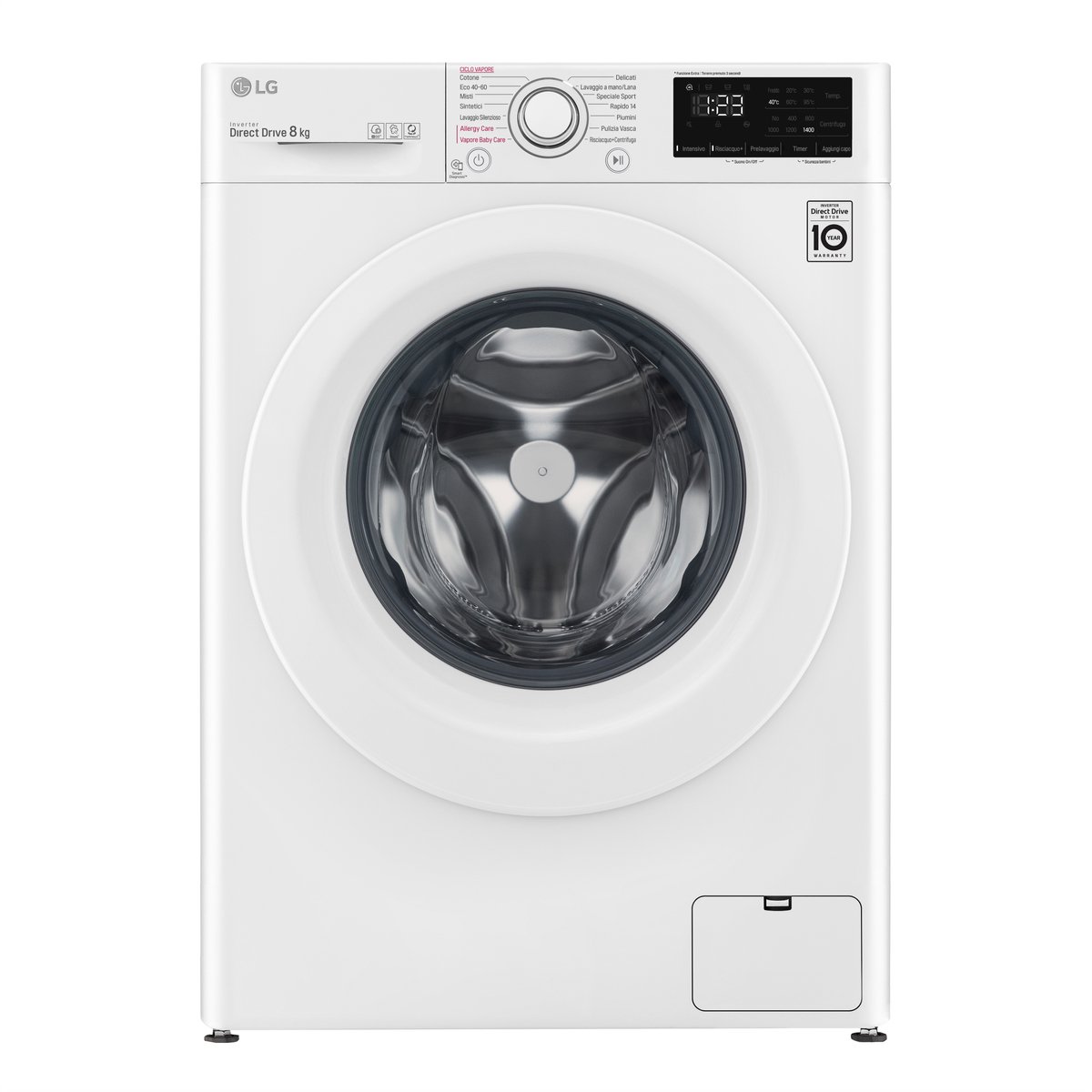 LG F4WV308S3E Wasmachine 8KG 1400RPM Energieklasse-C RVS Trommel/Lifters Snel Programma 14 min