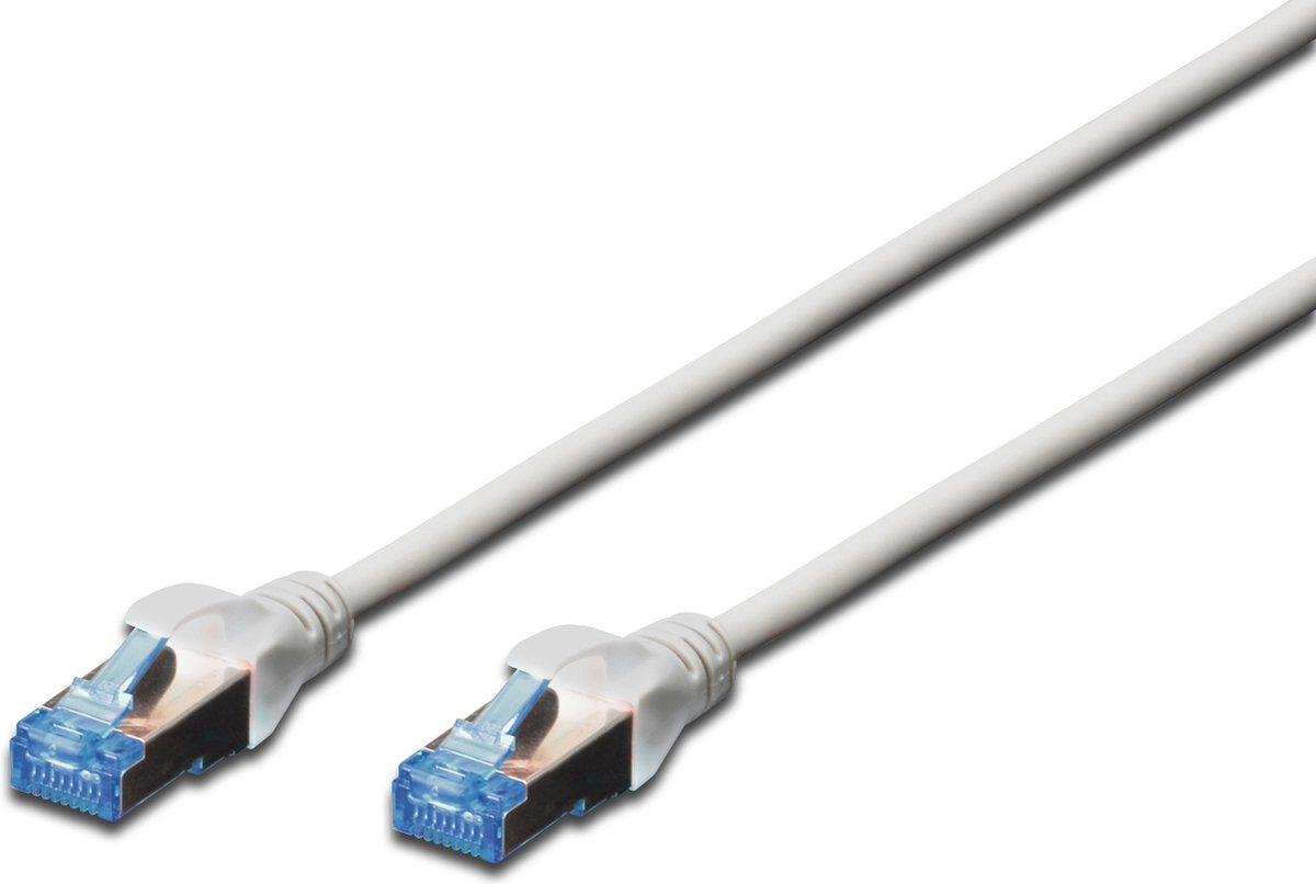 Patchkabel DIGITUS RJ45 SF/UTP Cat5e 15.00m grijs Hebelschutz