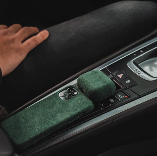 Alcanside Alcantara Hoesje Geschikt voor Apple AirPods Pro 2e Generatie Midnight Green