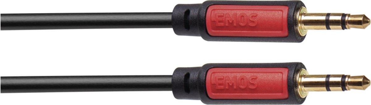 Emos SM5003 audio kabel 3 m 3.5mm Zwart, Rood