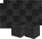 Vijftig Schuimpanelen voor geluidsisolatie - 30 x 30 x 2,5 cm -  Pak van 50 stuks - Professionele akoestische Wandpanelen - akoestisch materiaal - foam tegels - Studio- Brandwerend