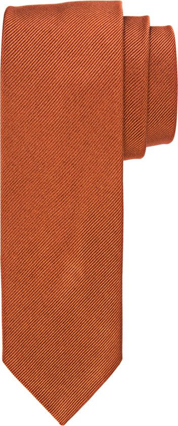 Profuomo stropdas - zijde - roestbruin - Maat: One size