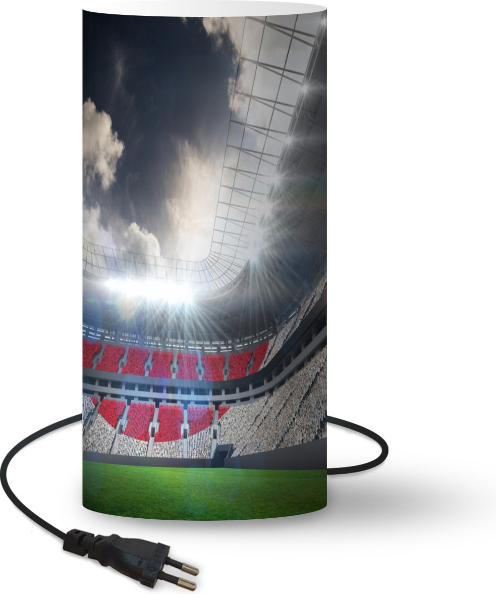 Lamp - Nachtlampje - Tafellamp slaapkamer - een voetbalstadion onder de wolken - 54 cm hoog - Ø24.8 cm - Inclusief LED lamp