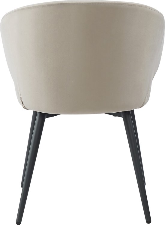 HTfurniture-Bull Chaise de Salle à Manger en Velours Gris Clair avec Pied Noir