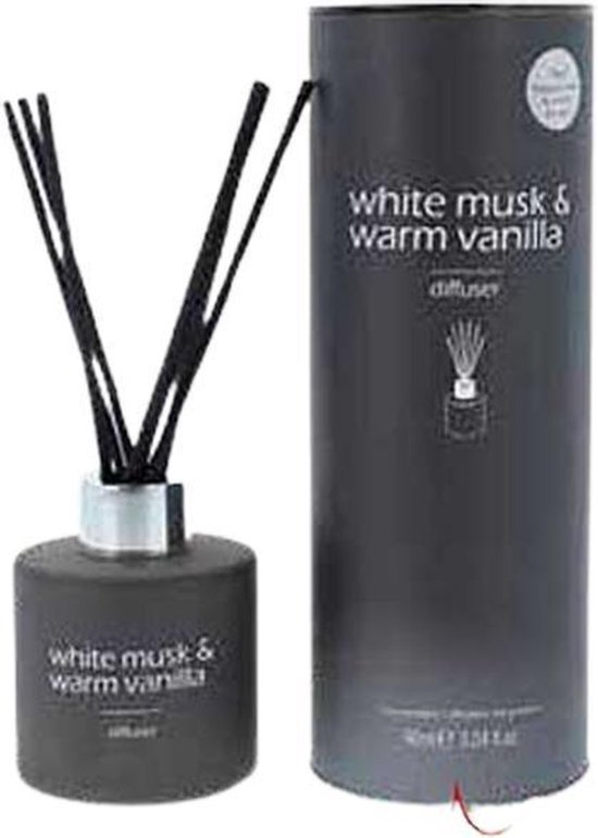 Geurstokjes diffuser White Musk & Warm Vanilla Zwart / Wit Glas