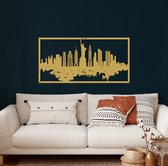 Wanddecoratie | Skyline van New York  / New York Skyline | Metal - Wall Art | Muurdecoratie | Woonkamer | Buiten Decor |Gouden| 118x60cm