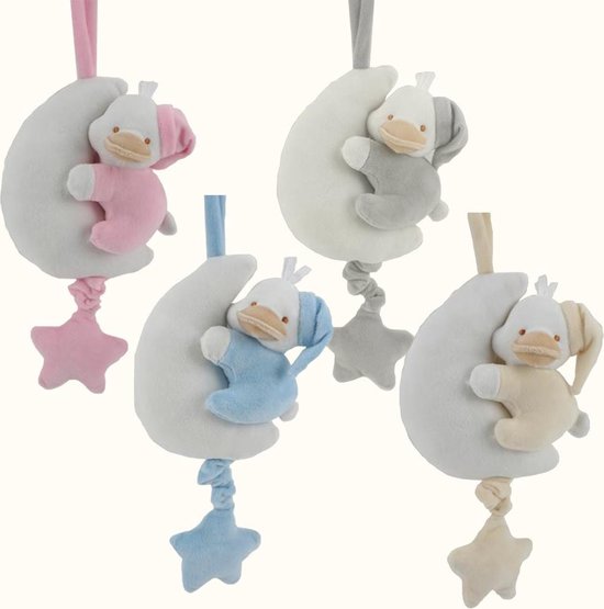 Peluche Bebe Boite A Musique Canard Avec Lune Rose Jouets Bebe Avec Musique Bol Com