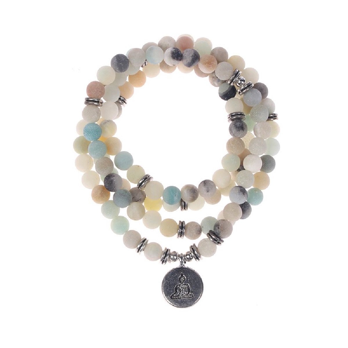 108 Mala Ketting Boeddha | 6mm Amazoniet Kralen Armband | Natuurlijke edelsteen | Frosted Naturel - Yoga - Meditatie - Buddha