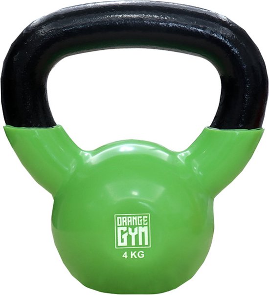 Orange Gym, Vinyl Kettlebell – 4KG, russische kettlebell, neoprene coating