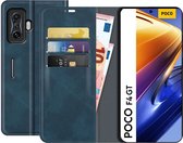 Xiaomi Poco F4 GT Bookcase hoesje - Just in Case - Effen Blauw - Kunstleer