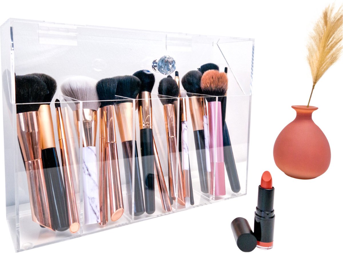 Make Up kwasten organizer | Beschermd de kwasten | Waterafstotend | Roze | Make-up