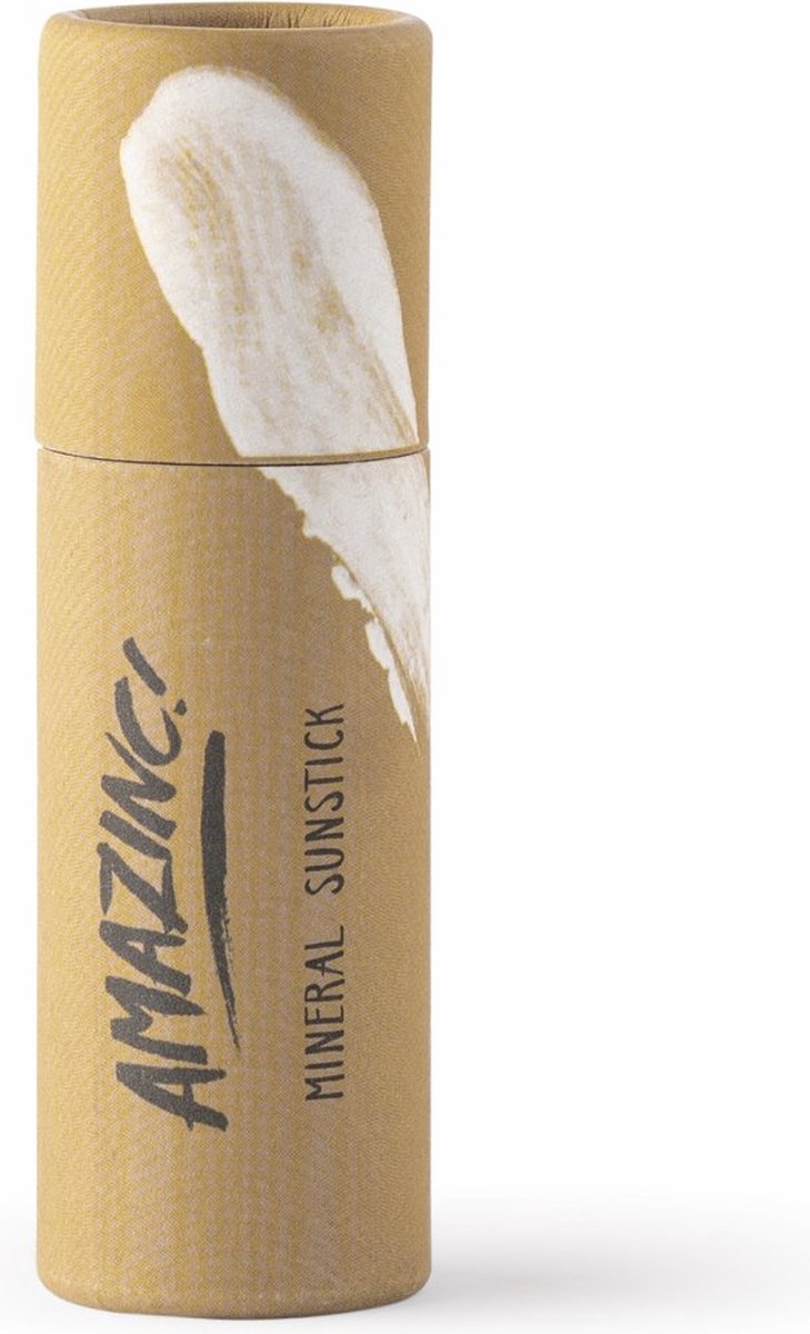 Amazinc! Sun Stick - SPF50 - Reef Safe - 25 gr Shark tooth white - Plastic vrij