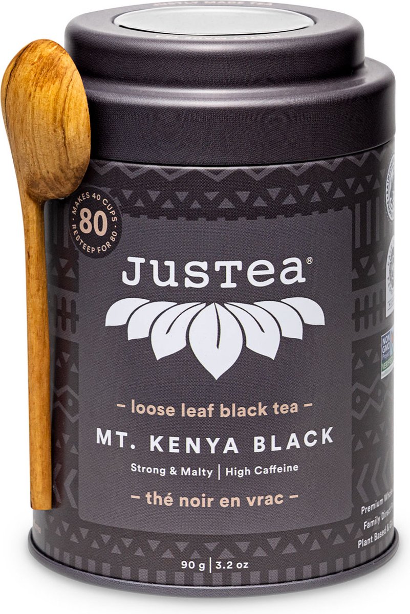 Justea - Mount Kenya Black – Keniaanse Zwarte Thee | Losse Ontbijtthee in Designblik