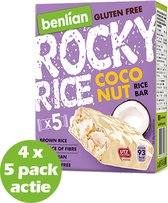 Rocky Rice Coconut - Multipack - Verantwoord tussendoortje - Glutenvrij - Kokos - 93 kcal per reep - Verantwoord snacken - Witte chocola - 20 stuks