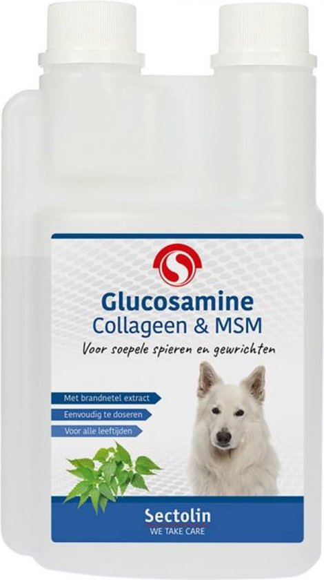 Foto: Sectolin glucosamine collageen msm soepele spieren gewrichten hond 500 ml