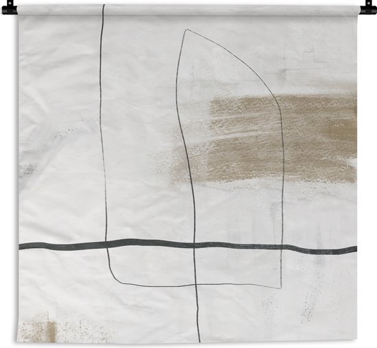 Tapisserie - Tapisserie - Abstrait - Lignes - Taupe - Design - 90x90 cm - Tapisserie