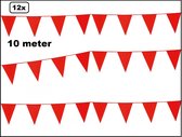 12x Bunting rouge 10 mètres - ligne de drapeau festival fête party anniversaire thème fête couleur