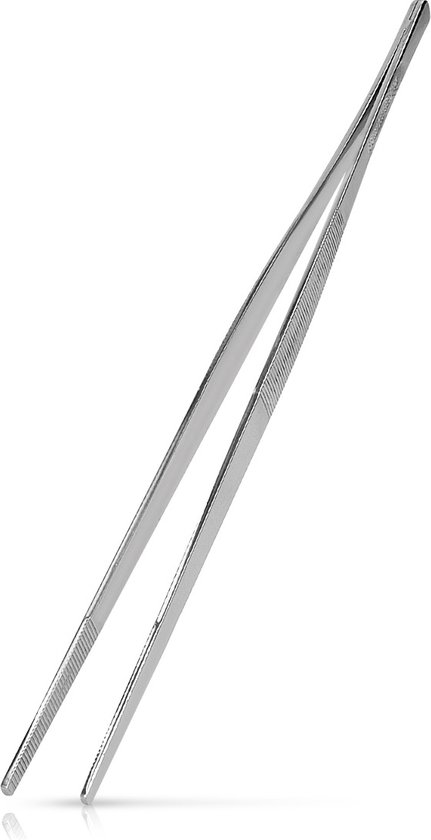 Navaris keukenpincet van roestvrij staal - Vleestang 30 cm - Precieze serveertang serveerpincet - Multifunctionele keukentang
