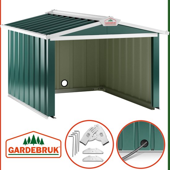 Gardebruk Robotmaaier Garage - Zadeldak Metaal 86x100x63cm Groen van Gardebruk — afbeelding 3