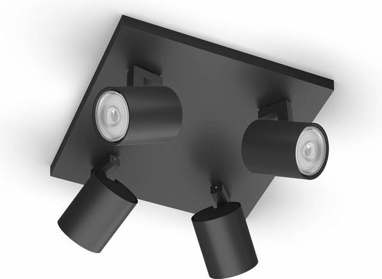Acb Iluminacion Branco Opbouwspot Met Philips Hue White Ambiance GU10 Dimmer Switch Spotjes Opbouw 1 Lichtpunt Zwart