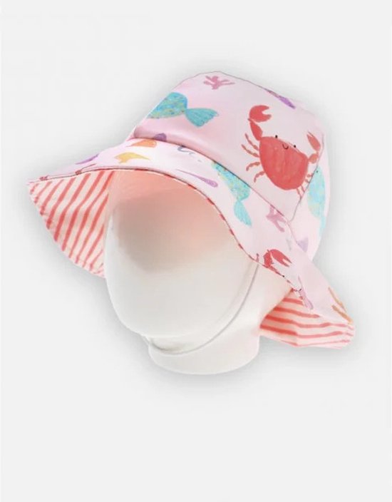 bonnet anti-UV-crabe-rose-noukies-archimedes-T3- 3-4 ans