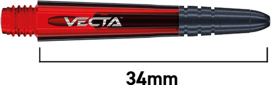WINMAU - Vecta Dartschachten, Rood, Korte - 1 set per pakket (3 Dartschachten in totaal) van Winmau — afbeelding 3