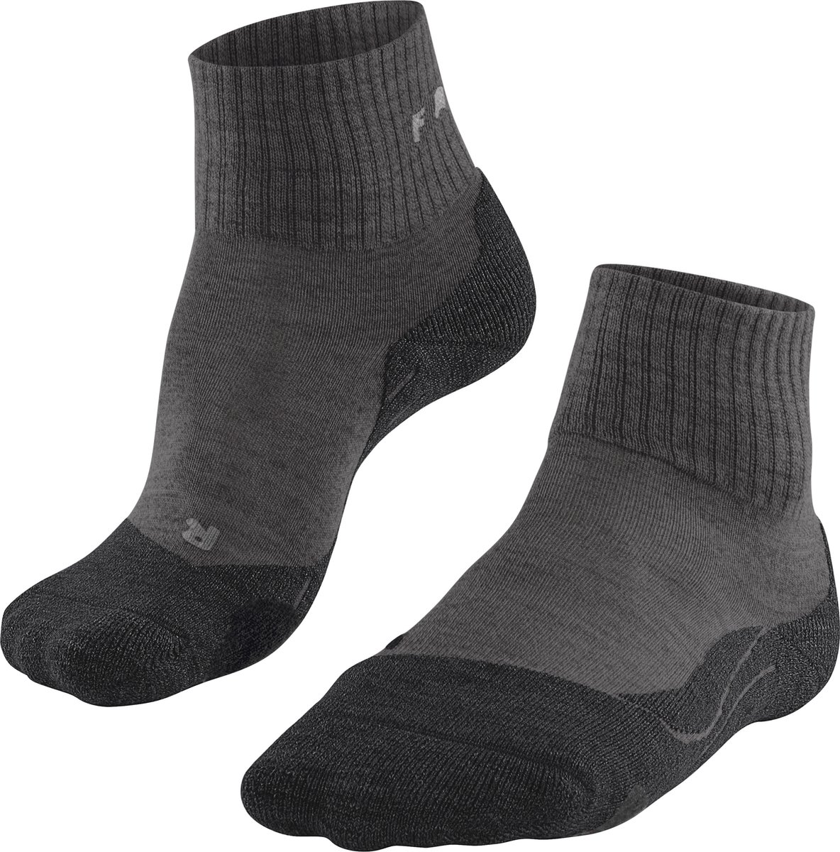 FALKE TK2 Wool Short anti-blaar dik wol functioneel materiaal wandelsokken dames Grijs