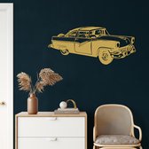 Wanddecoratie | Vintage Auto/ Vintage Car| Metal - Wall Art | Muurdecoratie | Woonkamer | Buiten Decor |Gouden| 101x43cm