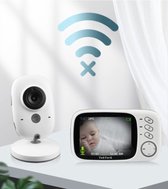 Nerissa- Babyfoon met camera | Temperatuur monitoring | 3.2 inch draadloos | Bewakingscamera | Baby | Wit