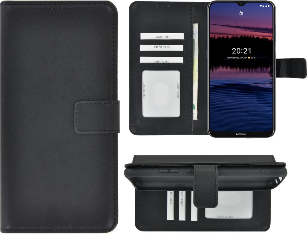Hoesje Geschikt voor Nokia G50 - Bookcase - Pu Leder Wallet Book Case Zwart Cover