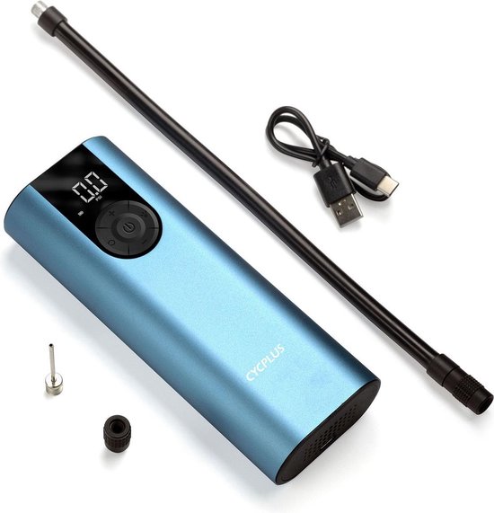 Cycplus-A8 pompe à batterie bleu compresseur d'air rechargeable pompe à vélo...  | bol.com