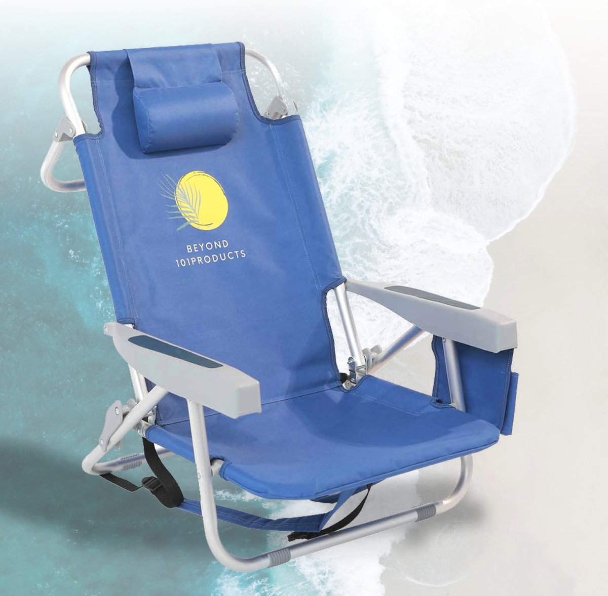 101Products Strandstoel opvouwbaar - Rugzak vouwstoel - Inklapbaar - Campingstoel - Kampeerstoel - Klapstoel