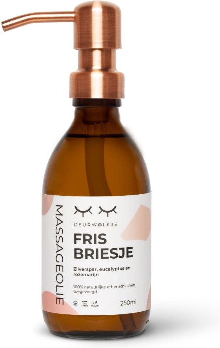 Geurwolkje® Natuurlijke massage olie - Fris Briesje - 250 ML