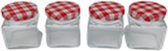 Mini pots weck - Rouge / Transparent - Glas / Métal - 5 x 5 x 6 cm - 4 Pièces - Pot à confiture - Pot Weck - Pot Weck - Weck - Bocal