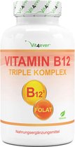 Vitamine B12 - 240 tabletten - Premium: Beide actieve vormen + depotvorm + folaat (5-MTHF uit Quatrefolic®) - Veganistisch - Hoog gedoseerd. | Vit4ever