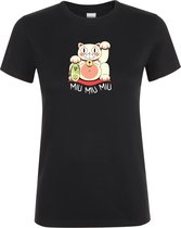 Klere-Zooi - Maneki Neko - Zwart Dames T-Shirt - M