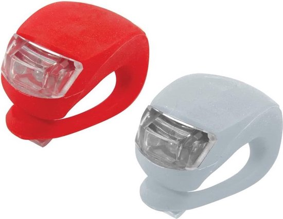 *** 2x Set Fietslamp - LED Fietsverlichting Voorlicht & Achterlicht - Waterdichte Siliconen - van Heble® ***