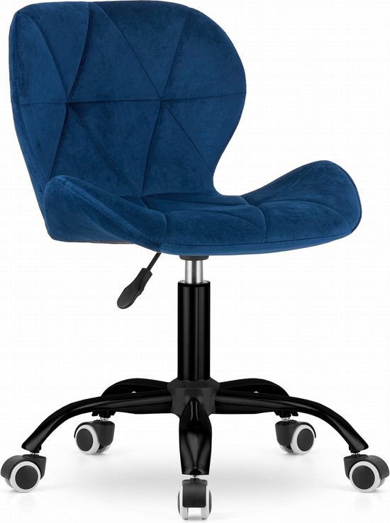 NOTO - Chaise de bureau - ergonomique - velours - bleu