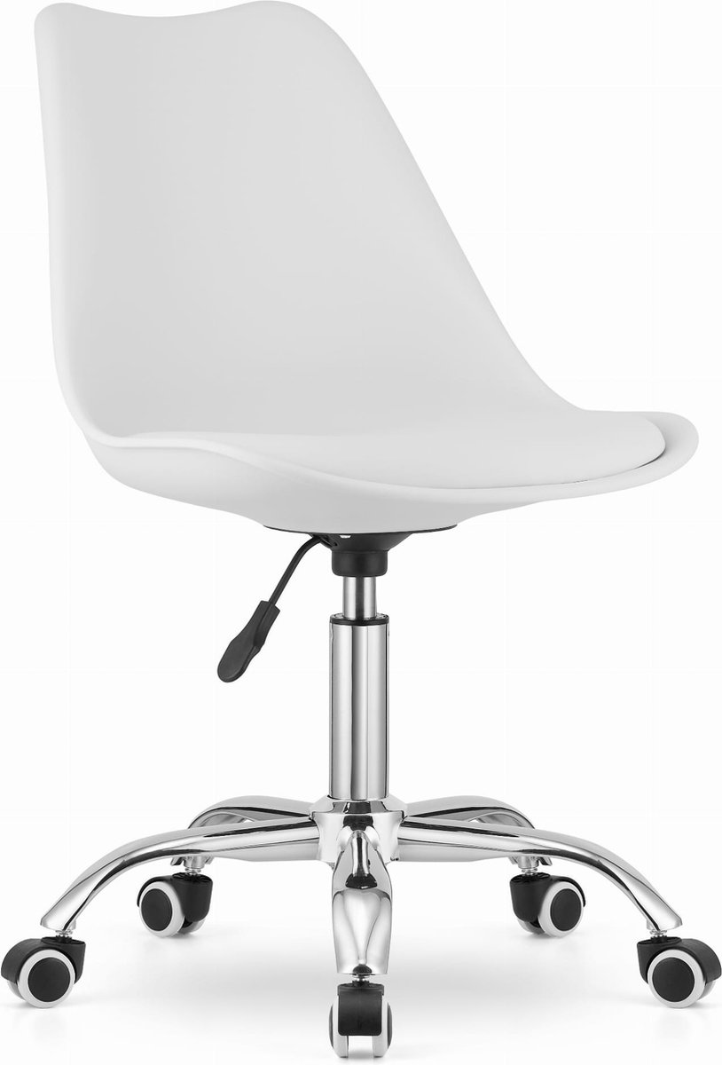 ALBA - Bureaustoel - draaistoel - met wieltjes - wit