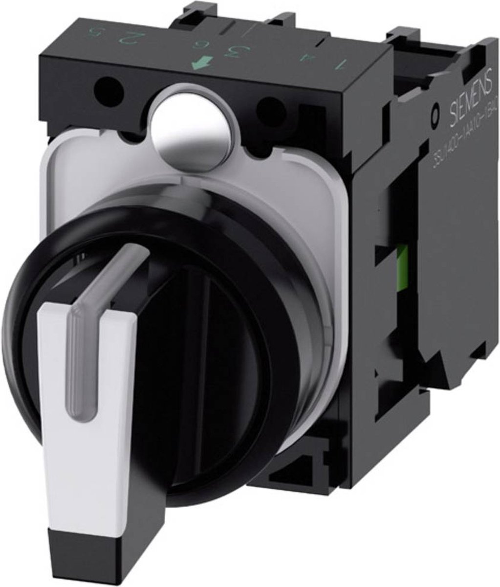 Siemens 3SU1100-2BL60-1NA0 Knevelschakelaar Kunststof frontring Zwart, Wit 2 x 45 ° 1 stuk(s)