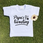 Kinder - t-shirt - Papa's lieveling - maat: 86 - kleur: wit - 1 stuks - papa - vader - kinderkleding - shirt - baby kleding - kinderkleding jongens - kinderkleding meisjes